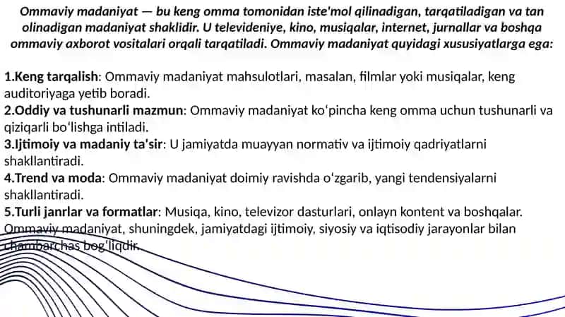 Ommaviy madaniyatning talab va takliflari 3