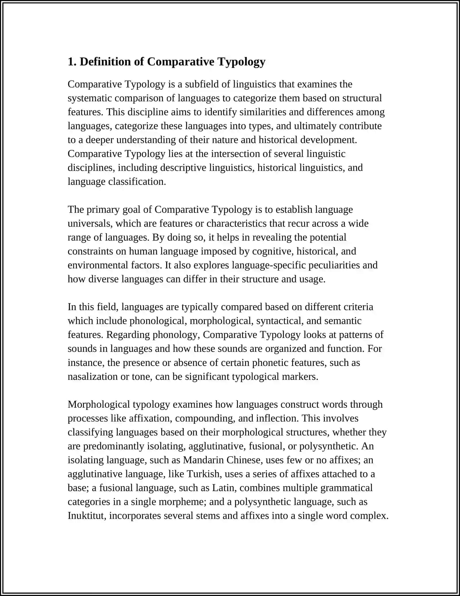 COMPARATIVE TYPOLOGY AS A BRANCH OF LINGUISTICS 3