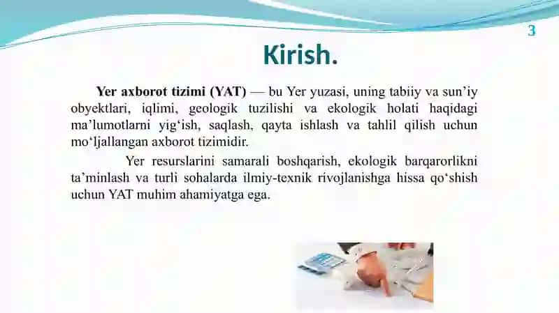 Yer axborot tizimi(YAT) 3