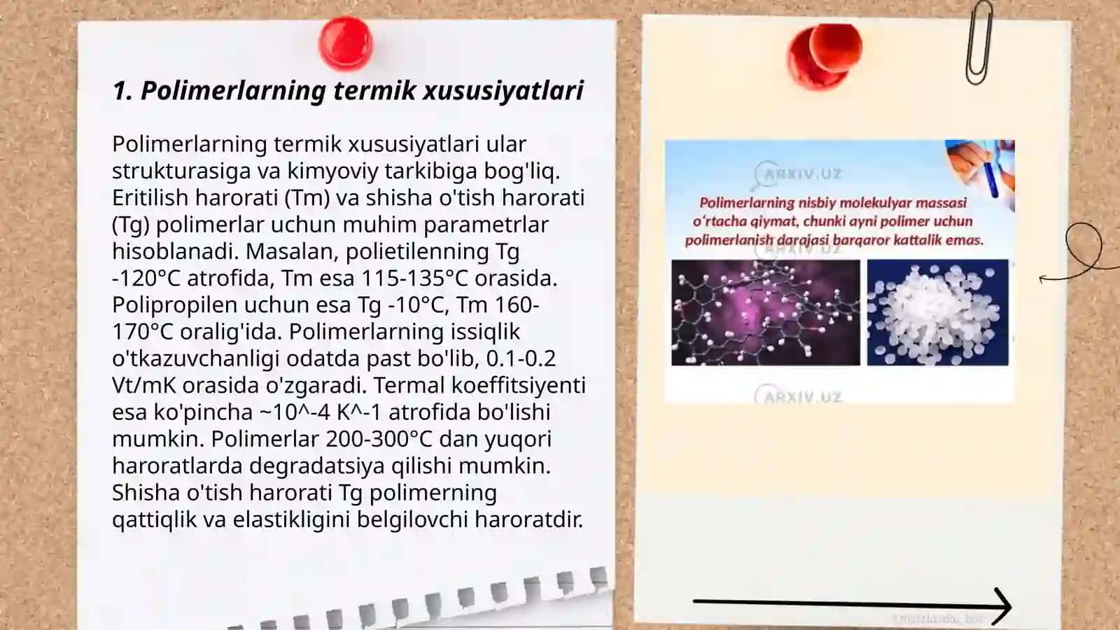 Polimerlarning bòkishi va erishi 3