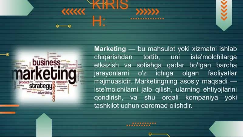 Mavzu: Marketing tahlili 3