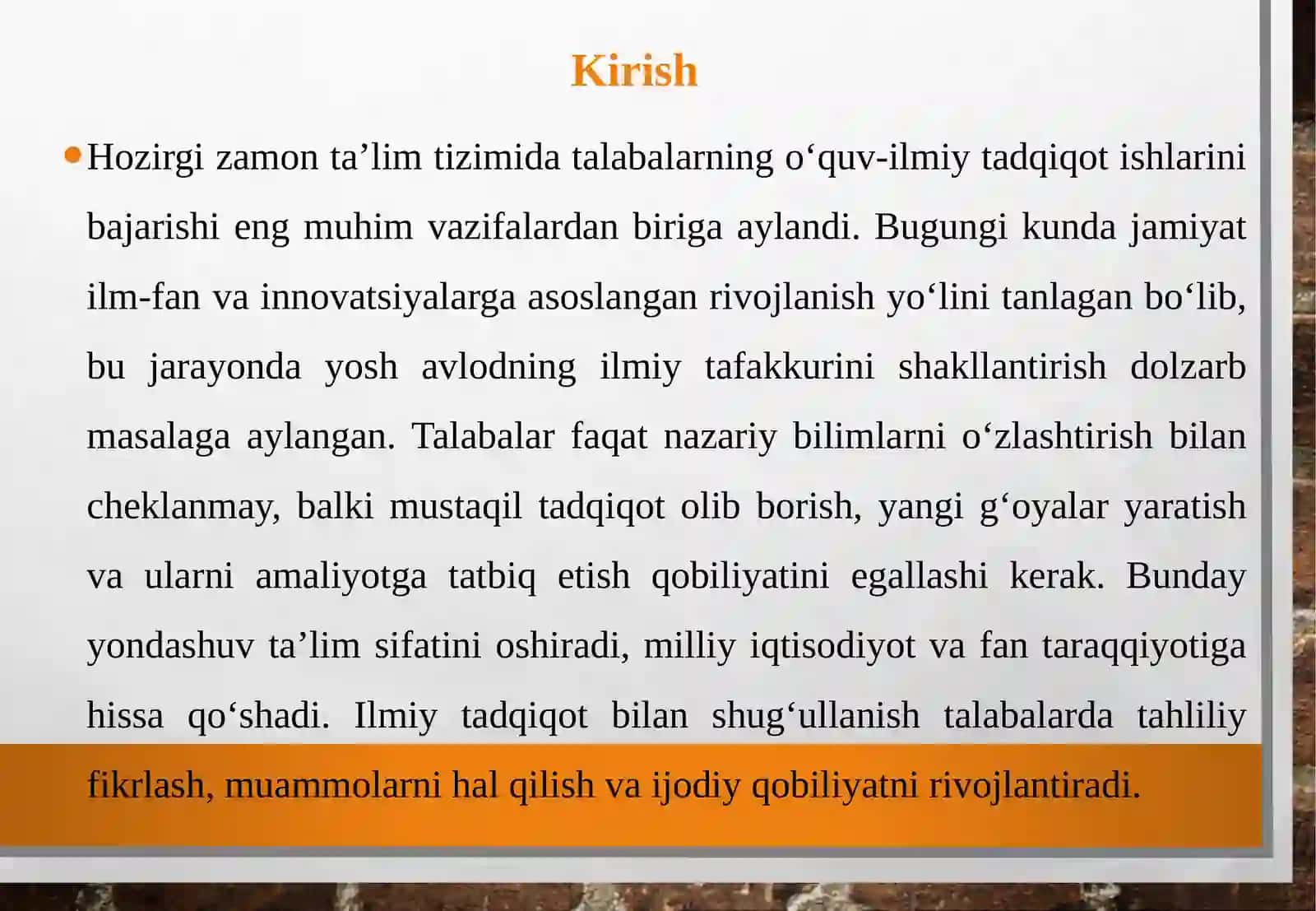 Talabalarning oʻquv-ilmiy tadqiqot ishlarini bajarish 3