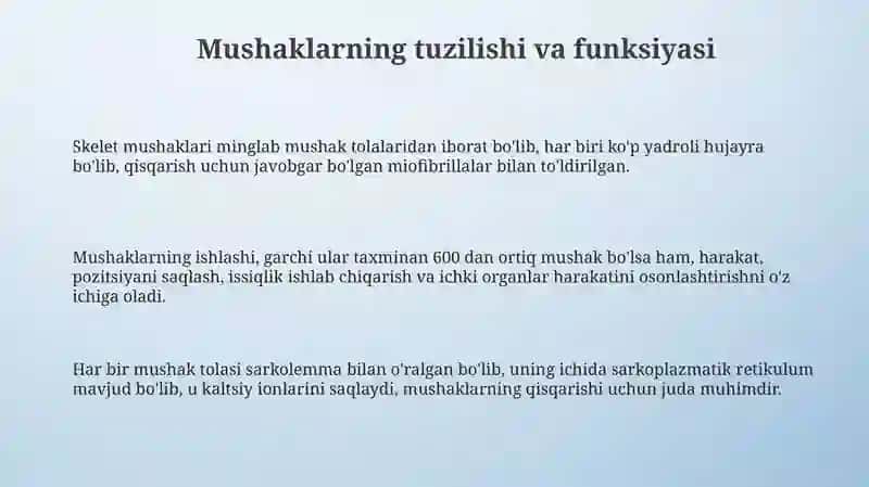 Muskullarning ishi va biomexanikasi 3