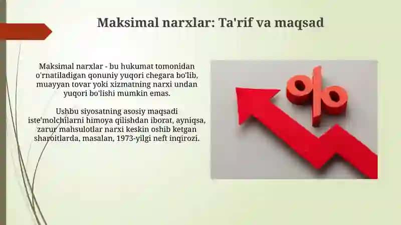 Maksimal va Minimal Narxlar 3