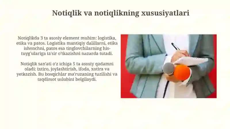 Notiqlik va notiqlikning õziga xos xususiyatlari 3