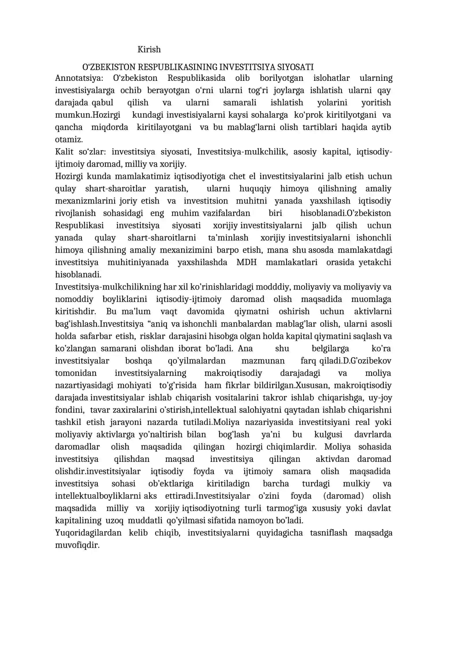 O‘zbekiston Respublikasining investitsion siyosati 3