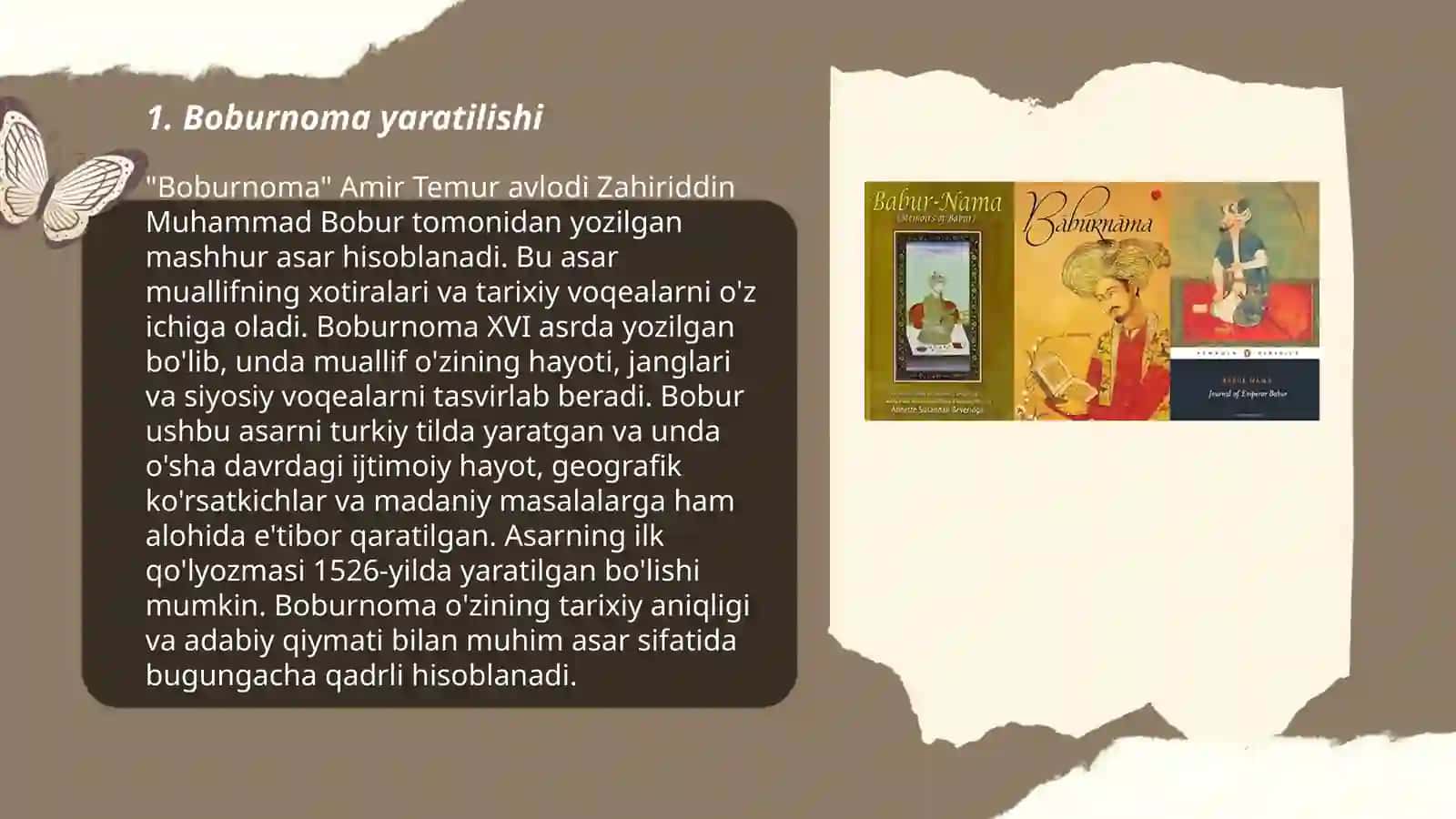 Zahiriddin Muhammad Bobur "Boburnoma" asari 3