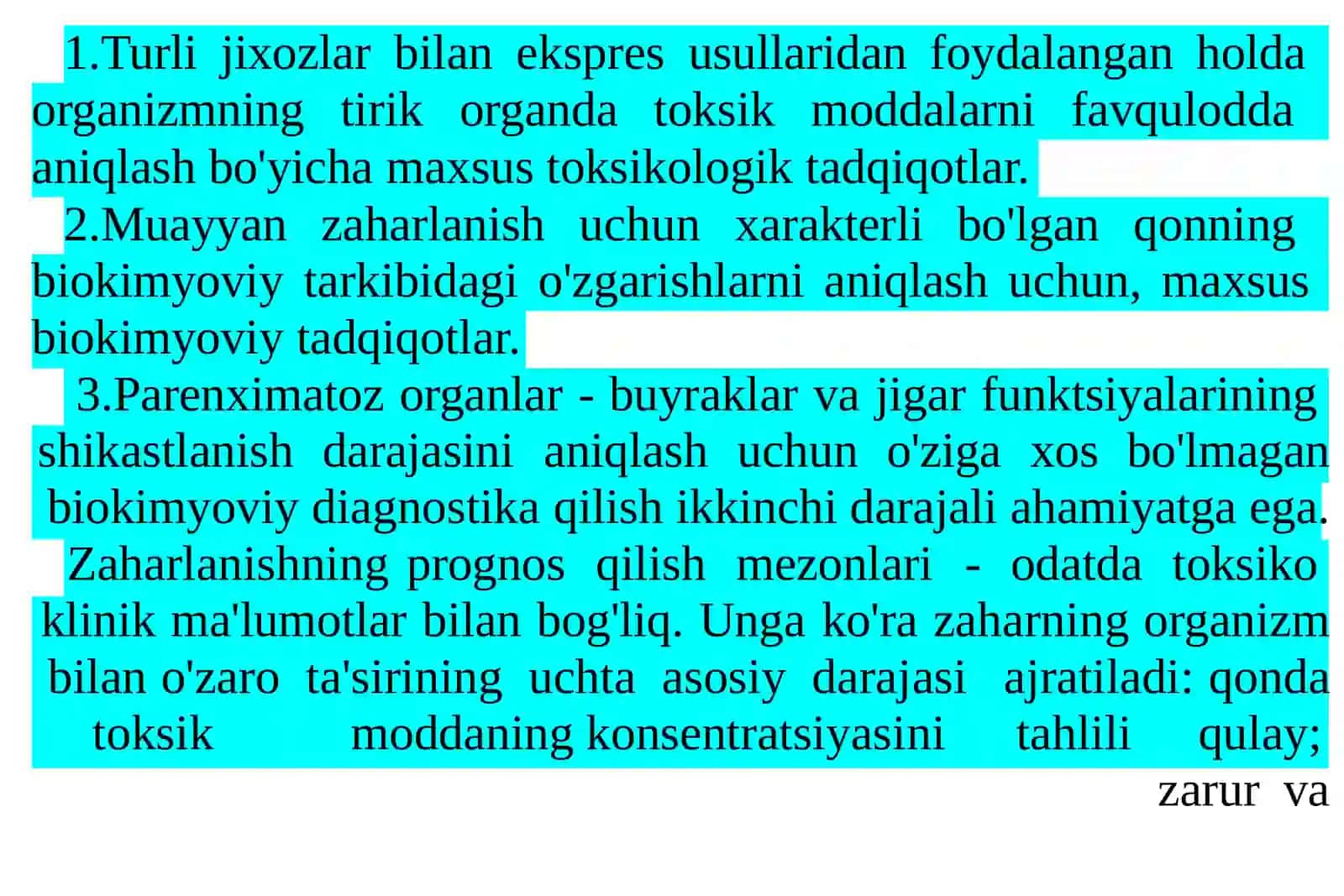 Dars maqsadi: Talabalar zaharlangan hayvonlarni tekshirish 3