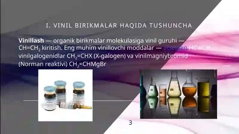 Vinilbirikmalarning olinishi 3