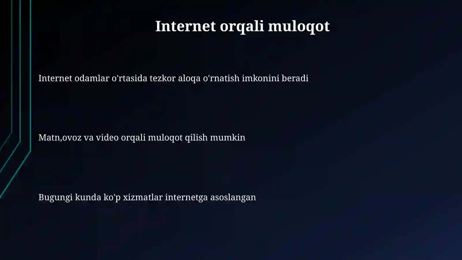 Internetda xabar almashish va so'zlashuv xizmatlari 3