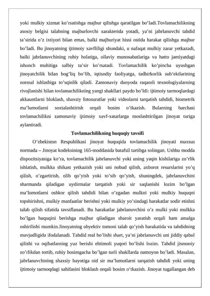 Tovlamachilik jinoyati 3