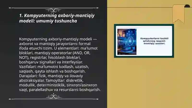 Kompyuterning axboriy mantiqiy ko‘rinishi 3