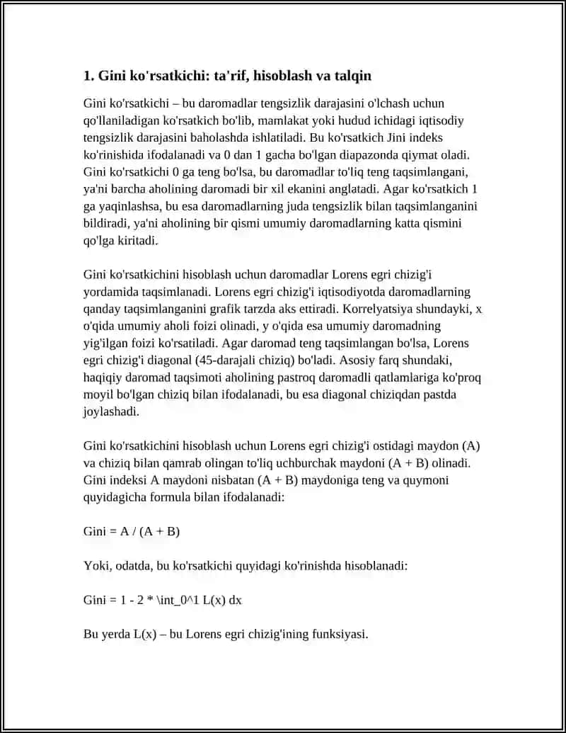 AHOLI DAROMADLARI TABAQALASHUVINING STATISTIK KO'RSATKICHI 3