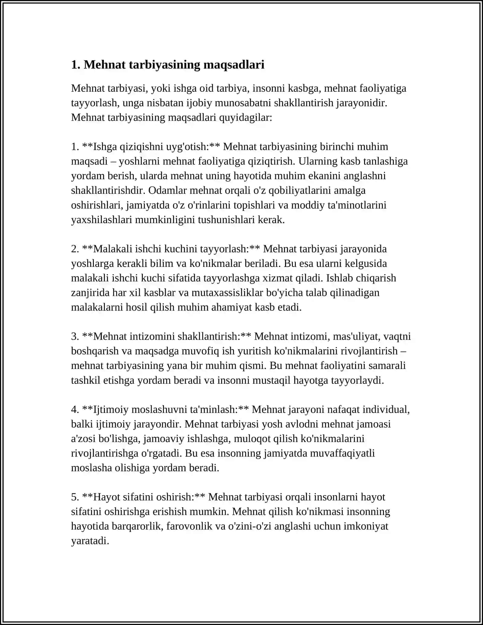 MEHNAT TARBIYASI.UNING MAQSAD VA VAZIFALARI 3