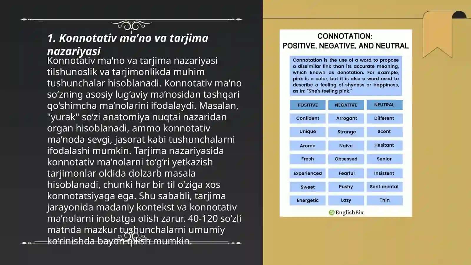 Konnotativ va denotativ ma'noning tarjimada o'rni 3