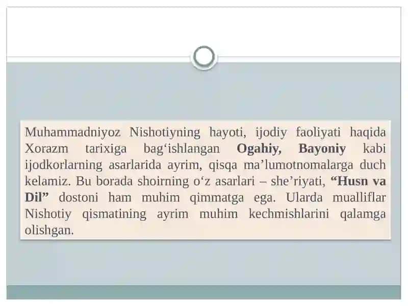 Muhammadniyoz Nishotiyning hayoti va ijodi 3