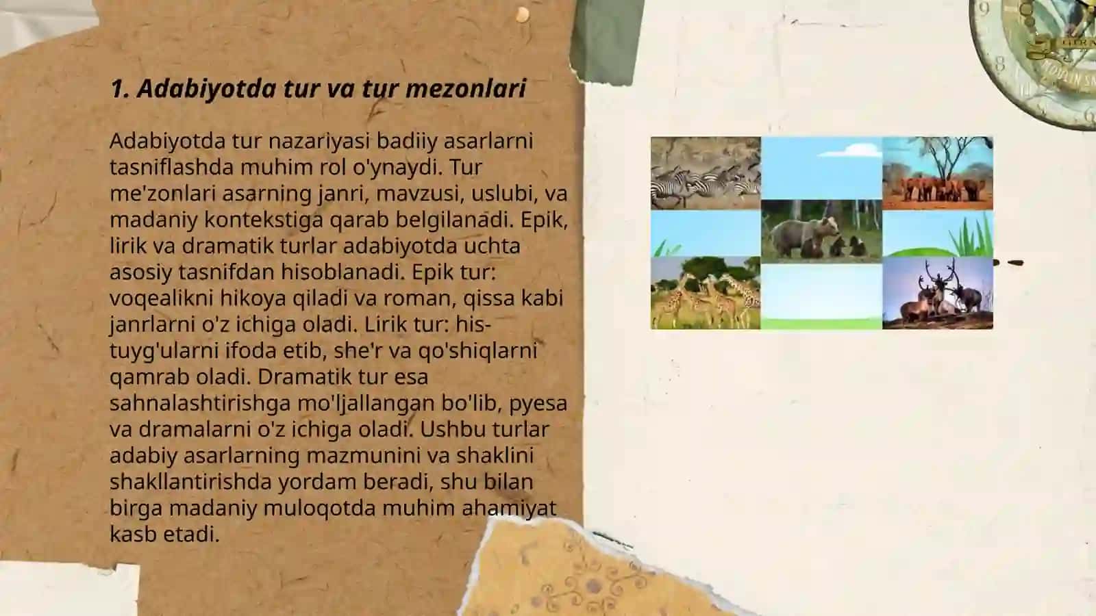 Adabiyotda tur va tur mezonlari 3