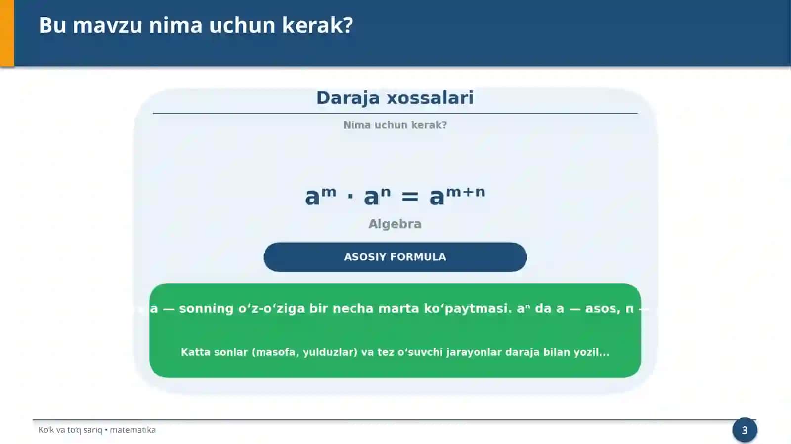 Daraja xossalari 3