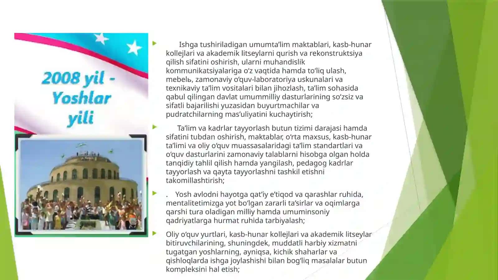 2008-YILYOSHLARYILI KO'ZDATUTILGANMAQSADLARVAVAZIFALARHAQIDA 3