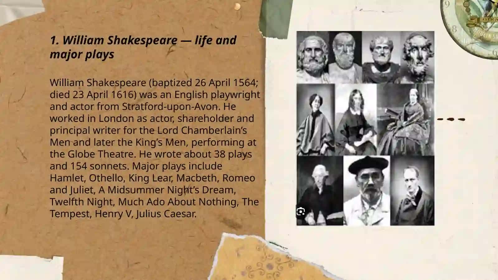 William Shakespeare — life and major plays 3