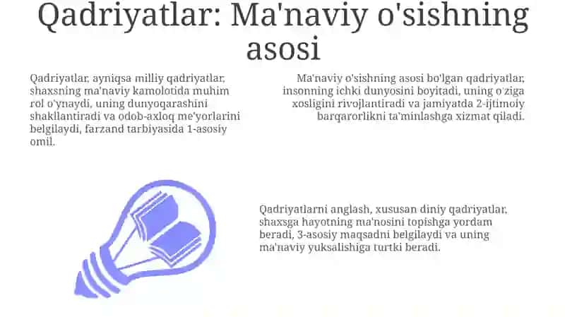 Qadriyatlar: Ma'naviy o'sishning asosi 3