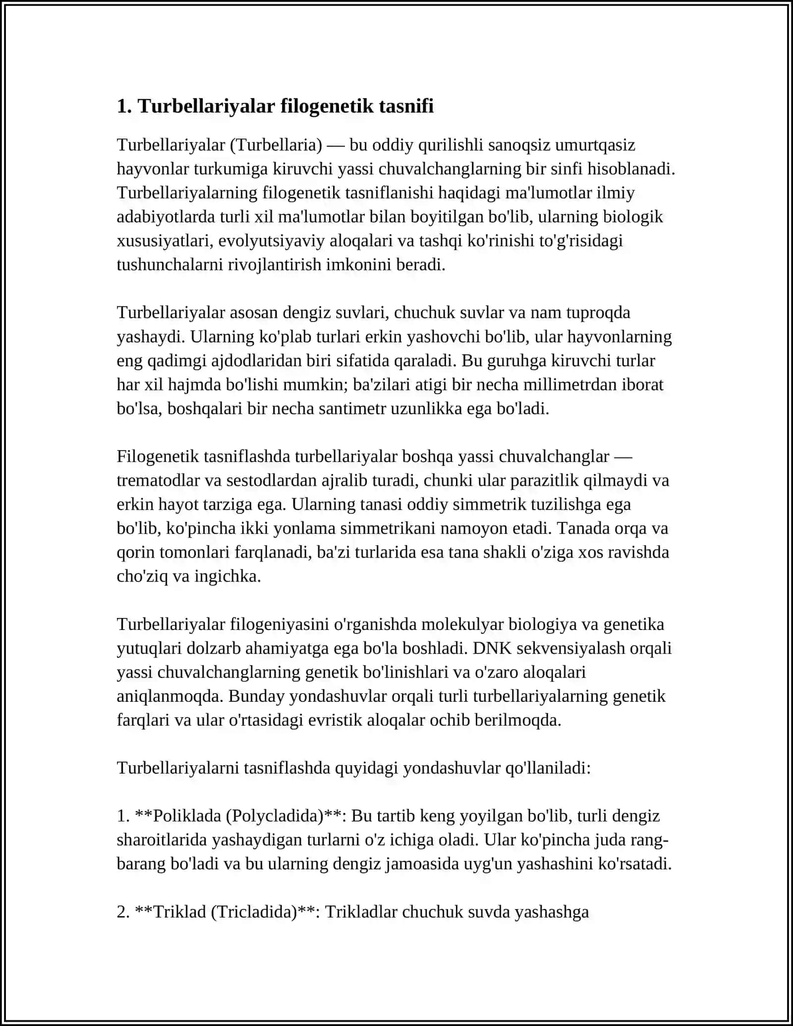 TURBELLARIYALAR FILOGENIYASI 3