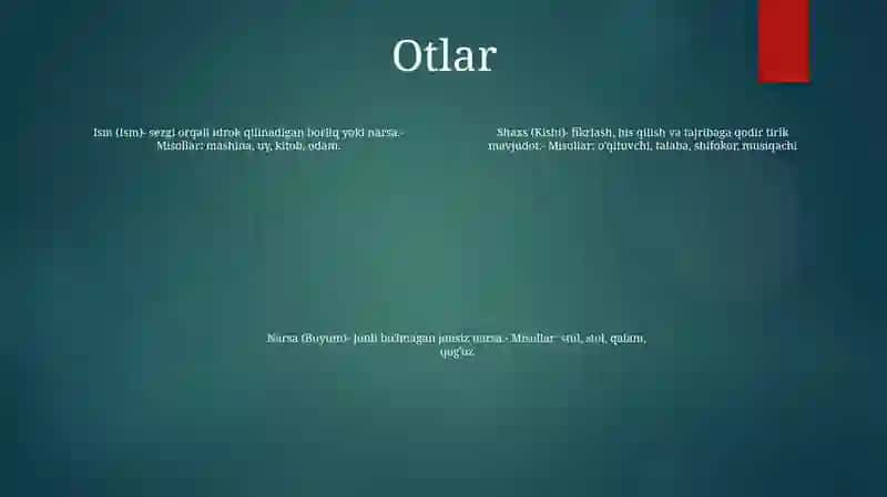 Shaxs Va Narsa Nomni Bildrgan SoʻZlar 3