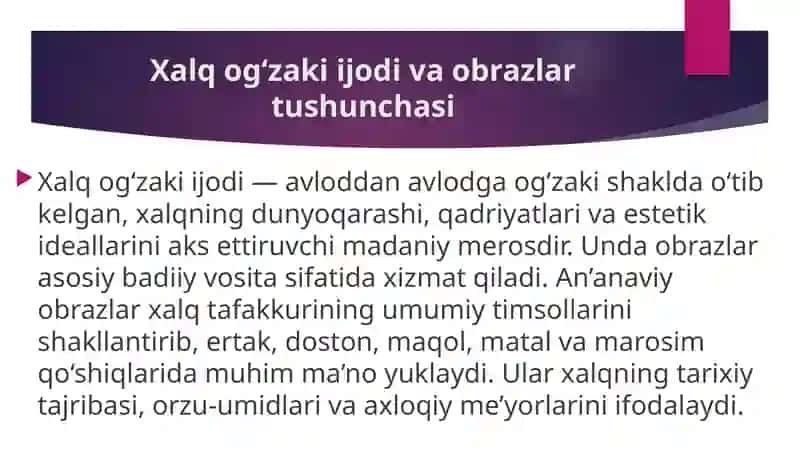 Xalq og‘zaki ijodidagi an’anaviy obrazlar 3
