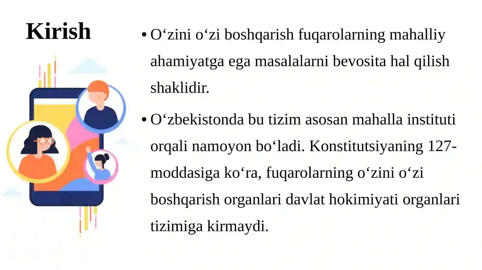 Oʻzini oʻzi boshqarish va uning jamiyatdagi oʻrni. 3