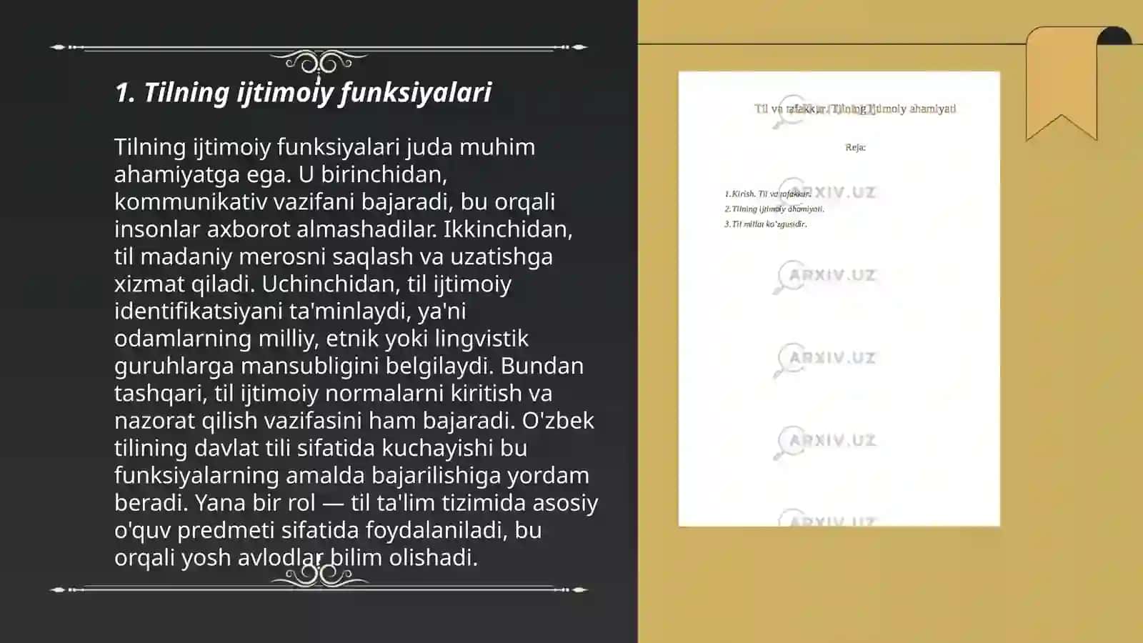 Tilning ijtimoiy tabiati. Til va jamiyat masalasi 3