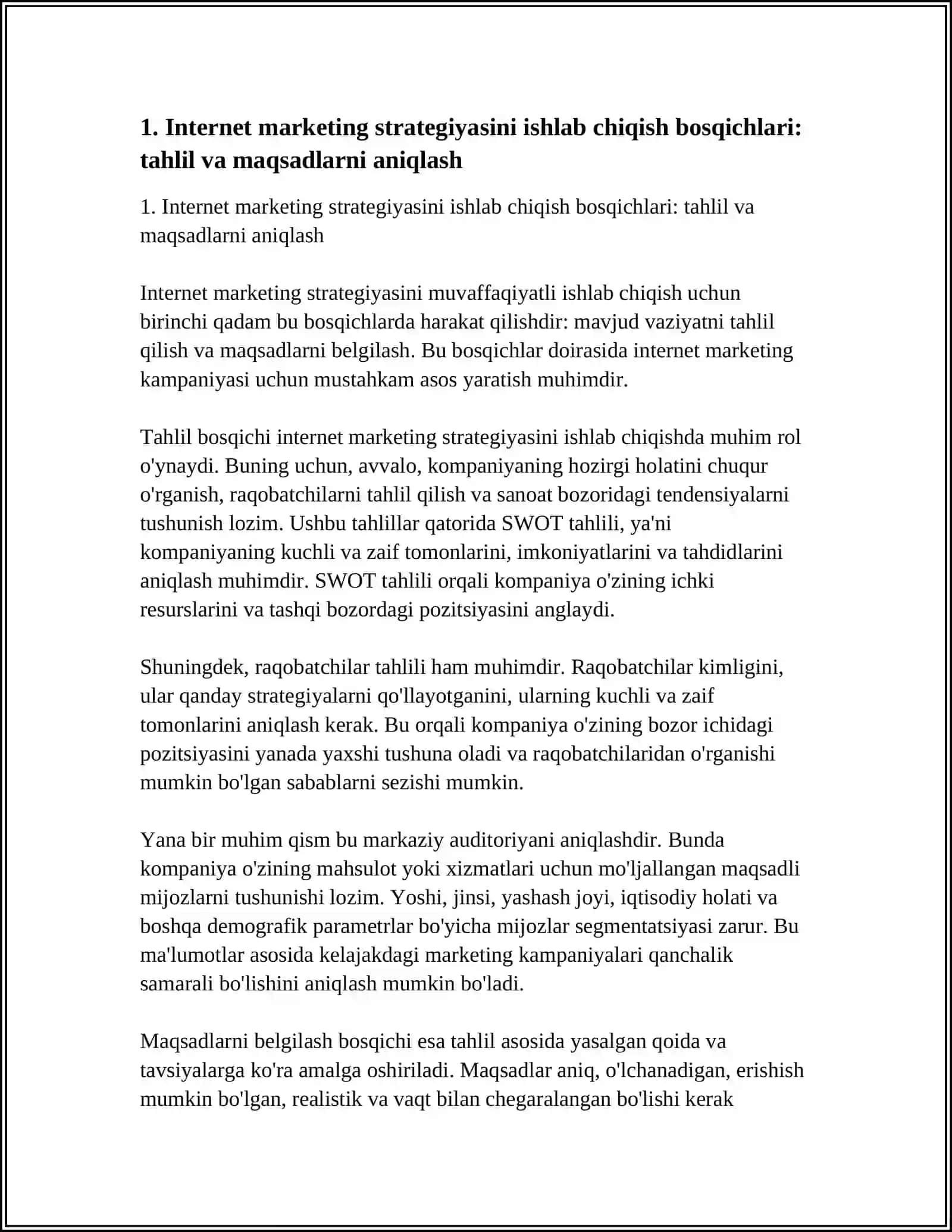 INTERNET MARKETING STRATEGIYASINI ISLAB CHIQISH 3