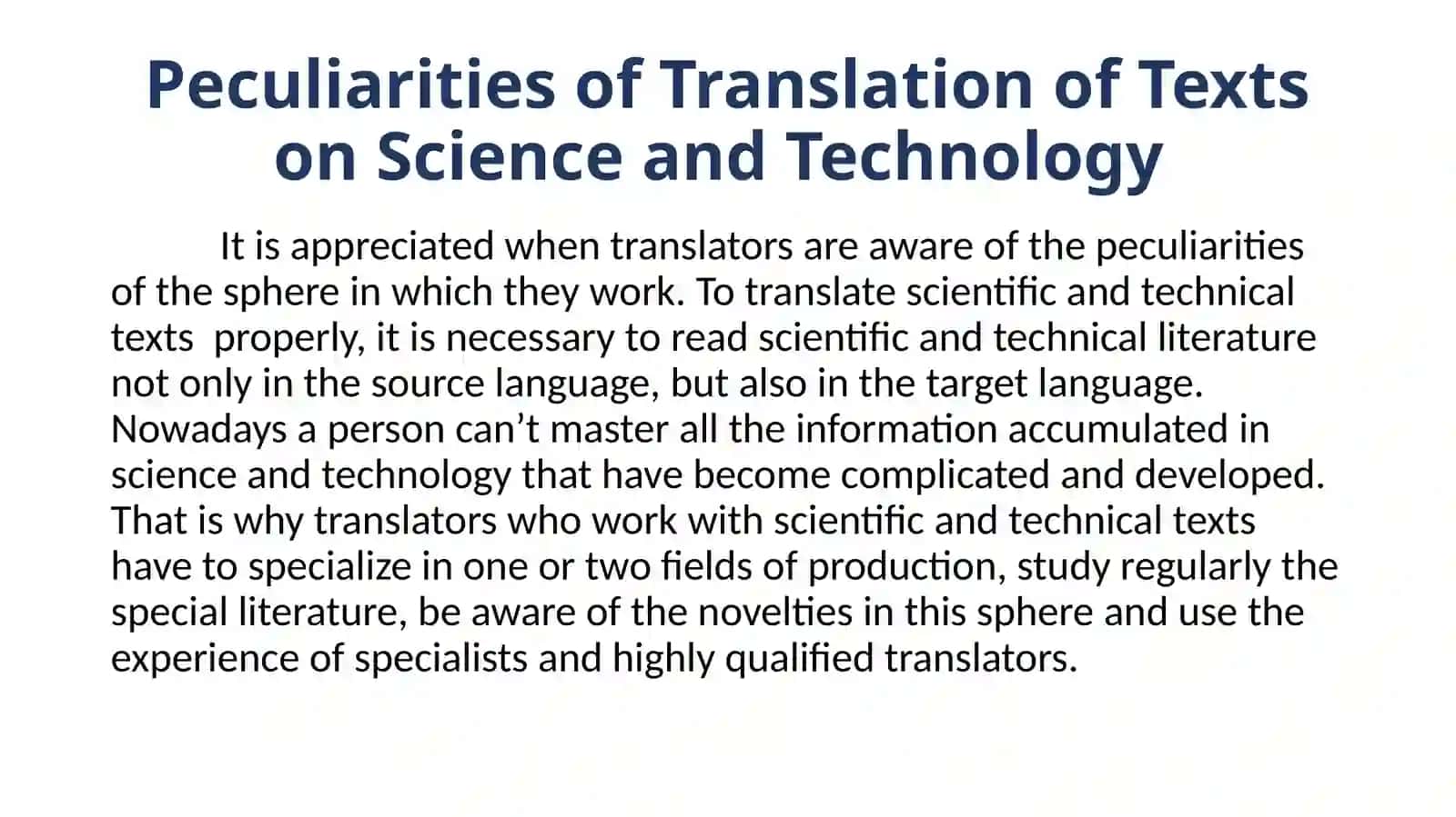 Translation of Texts for Special Purposes 3