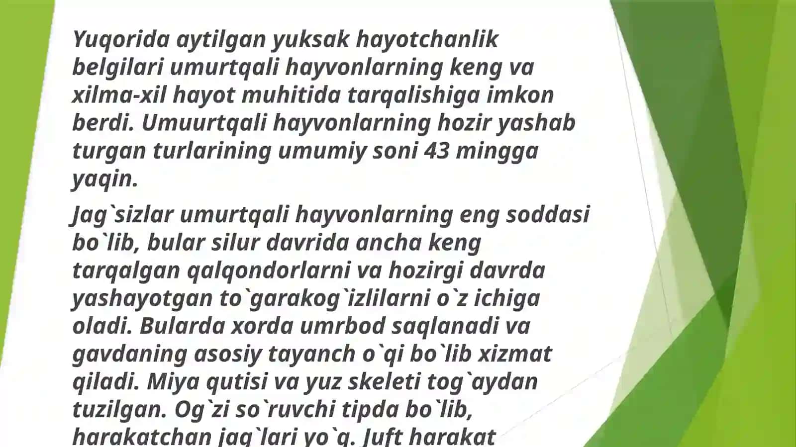 Umurtqalilarning kelib chiqishi 3