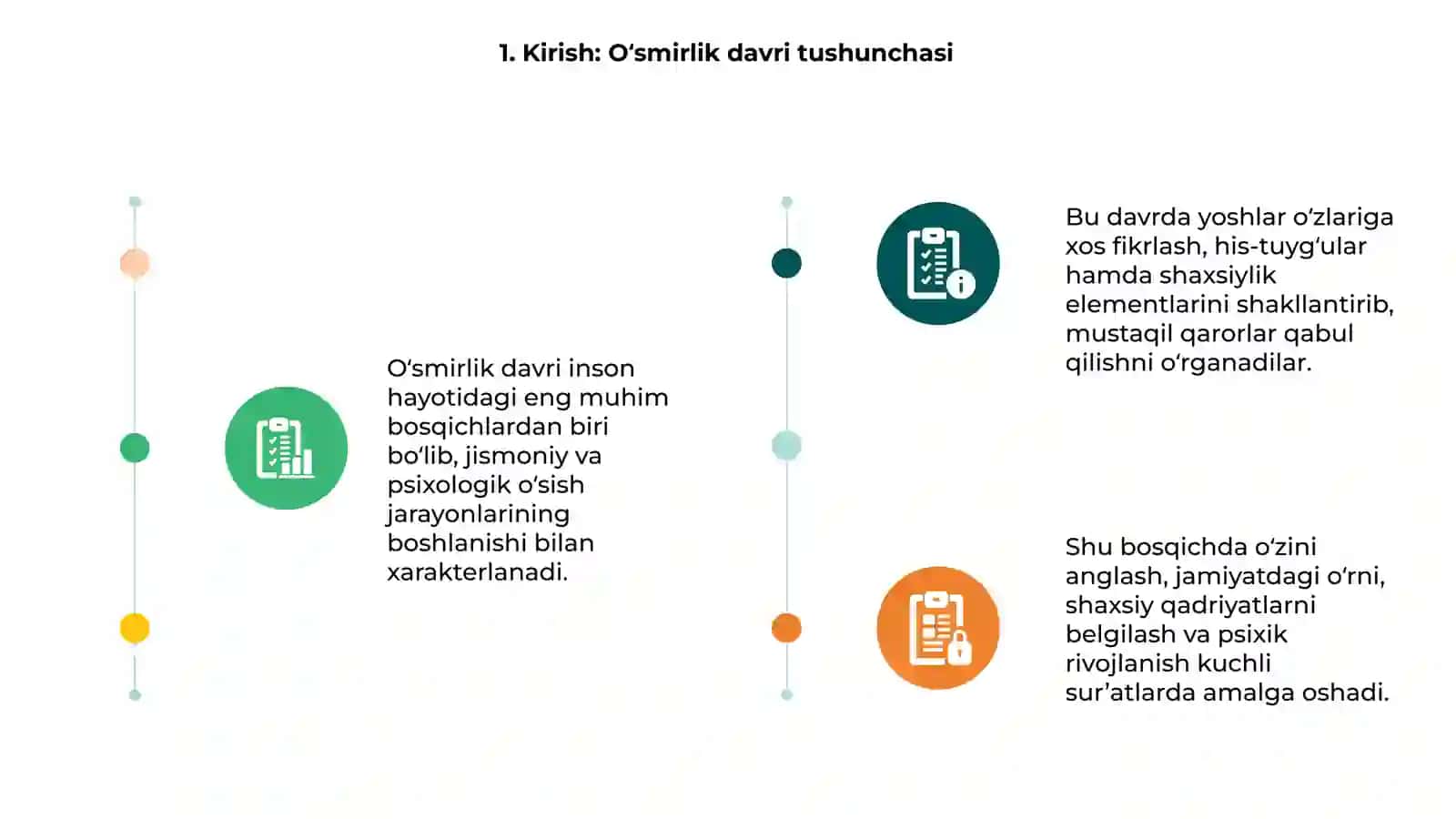 Oʻsmirlik davridagi psixik rivojlanishning umumiy tasnifi 3