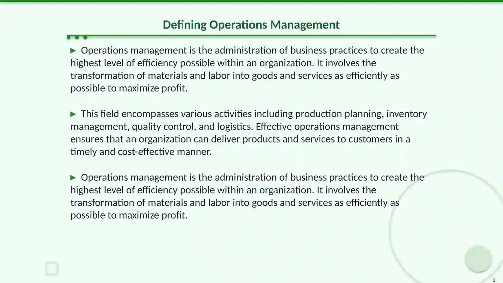 Role of operations management 3