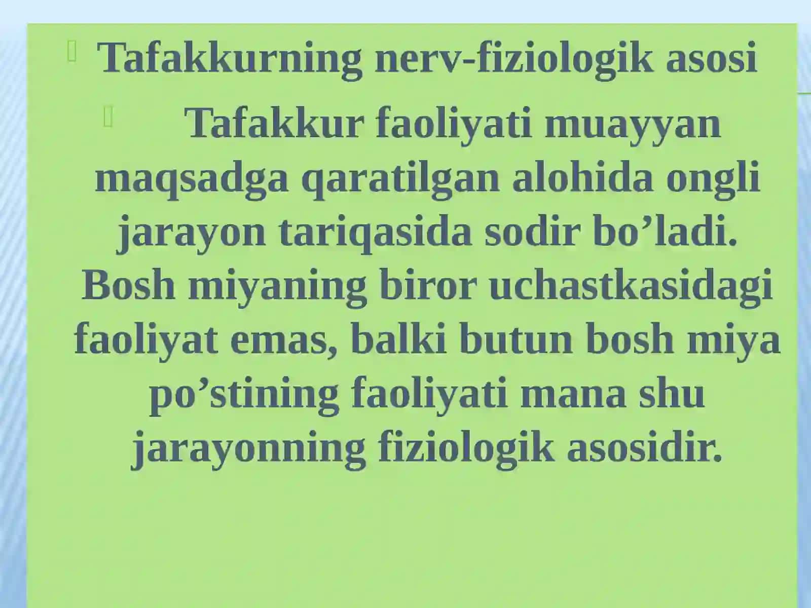 Tafakkur. Nutqning psixologik tasnifi 3