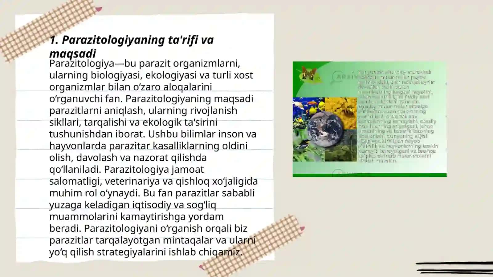 Parazitologiyaning biologik asoslari 3
