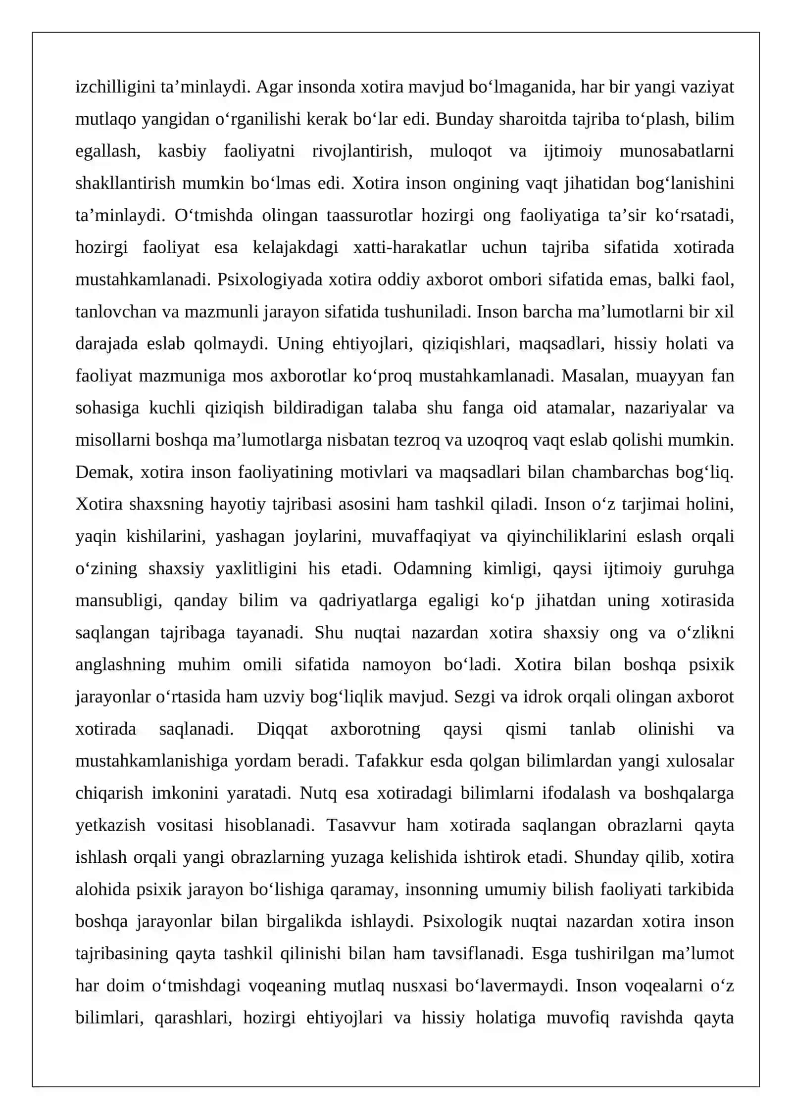 Xotira haqida umumiy tushuncha. 3