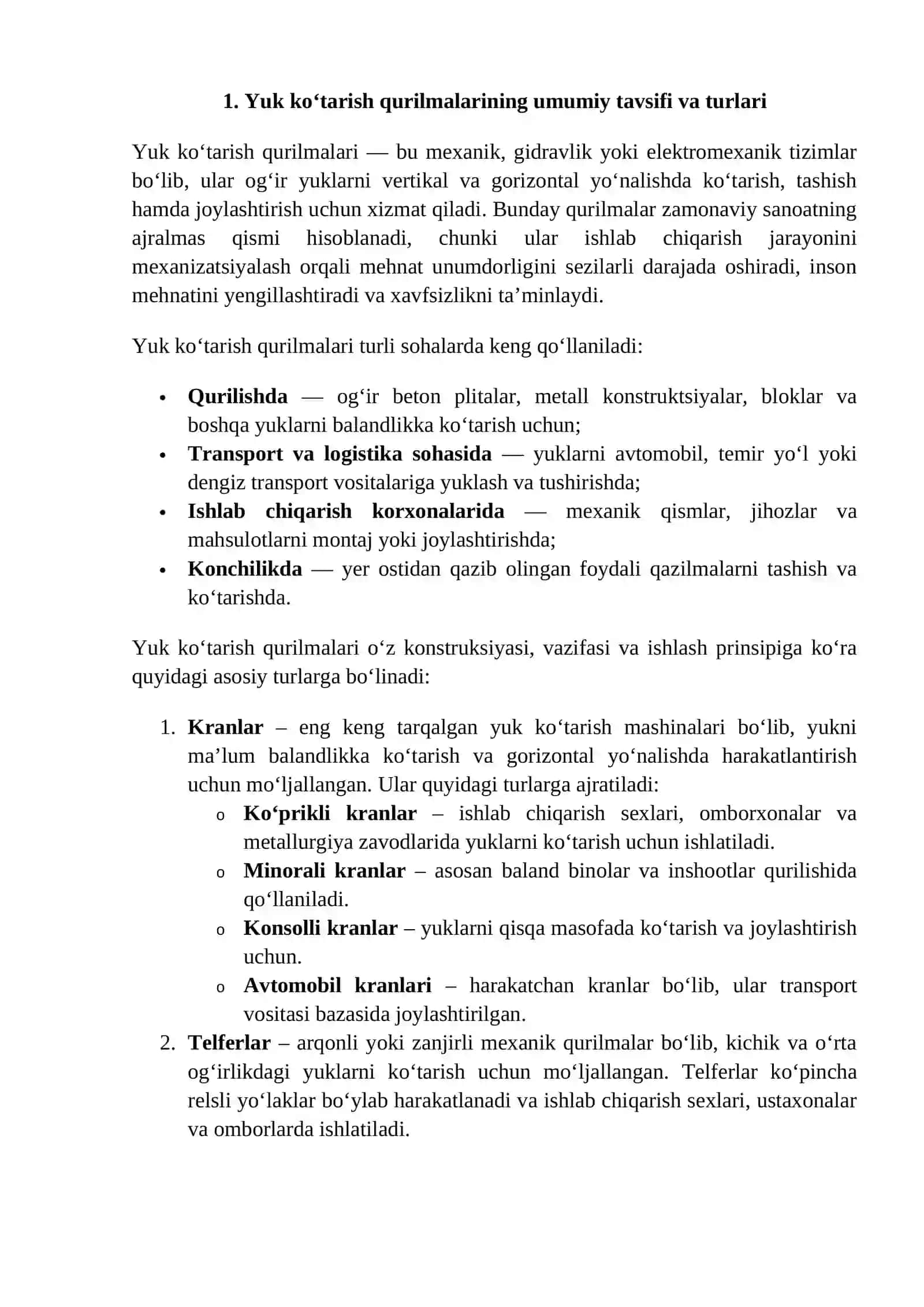 Yuk ko‘tarish qurilmalarining ish ko‘rsatkichi 3