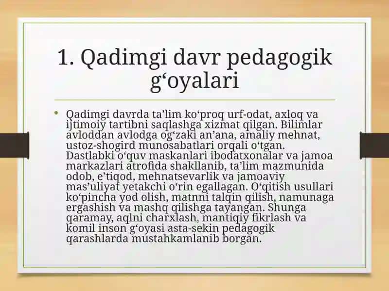 Qadimgi davr pedagogik g‘oyalari 3