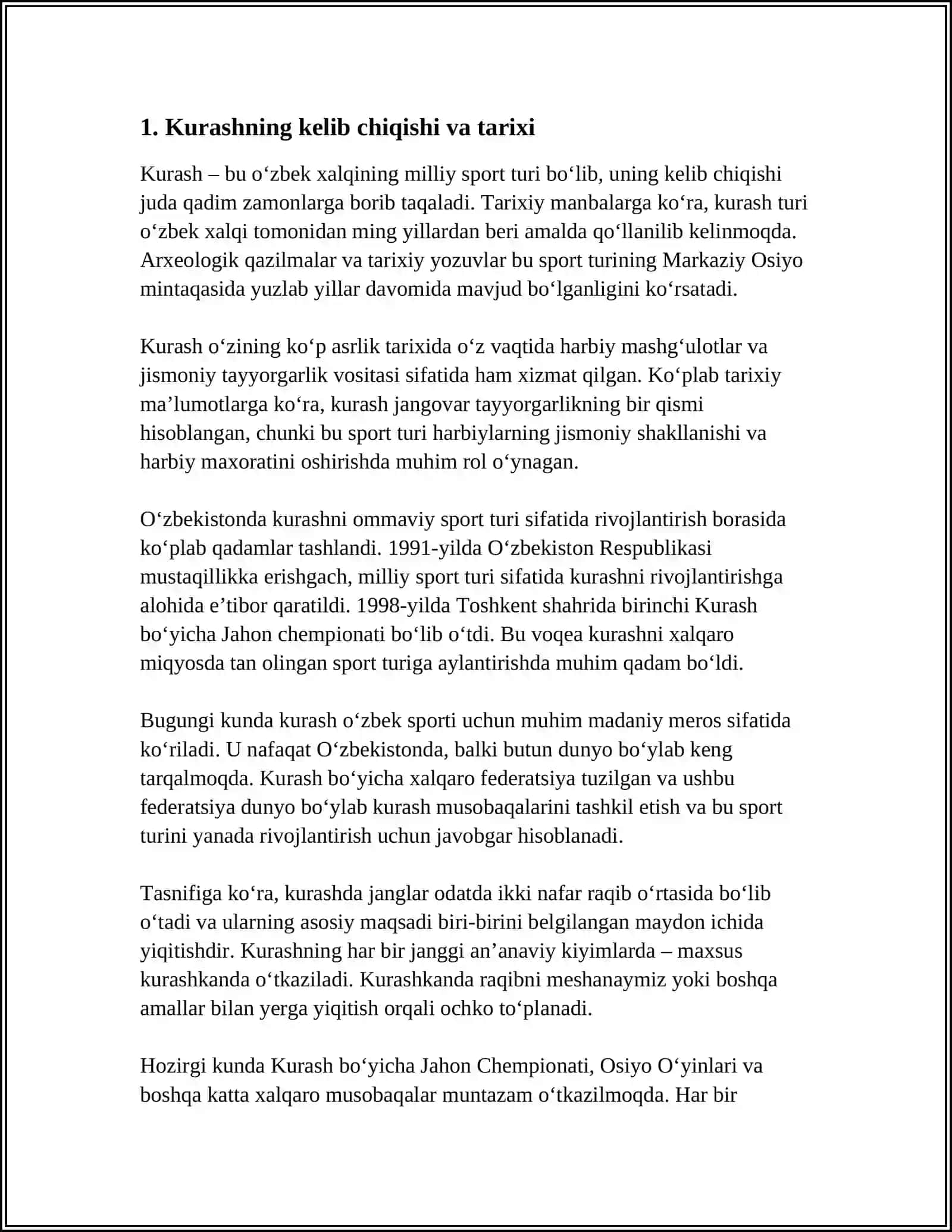 KURASHNING RIVOJLANISH TARIXI VA HOZIRGI DAVRDAGI ISTIQBOLI 3