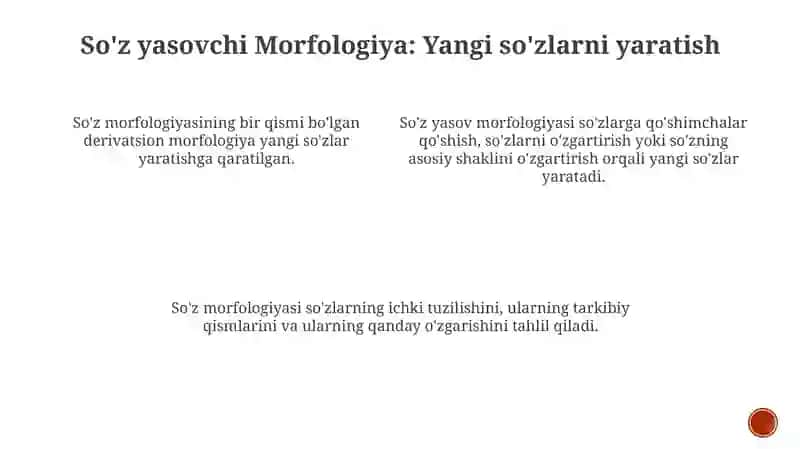 So'z yasovchi Morfologiya 3