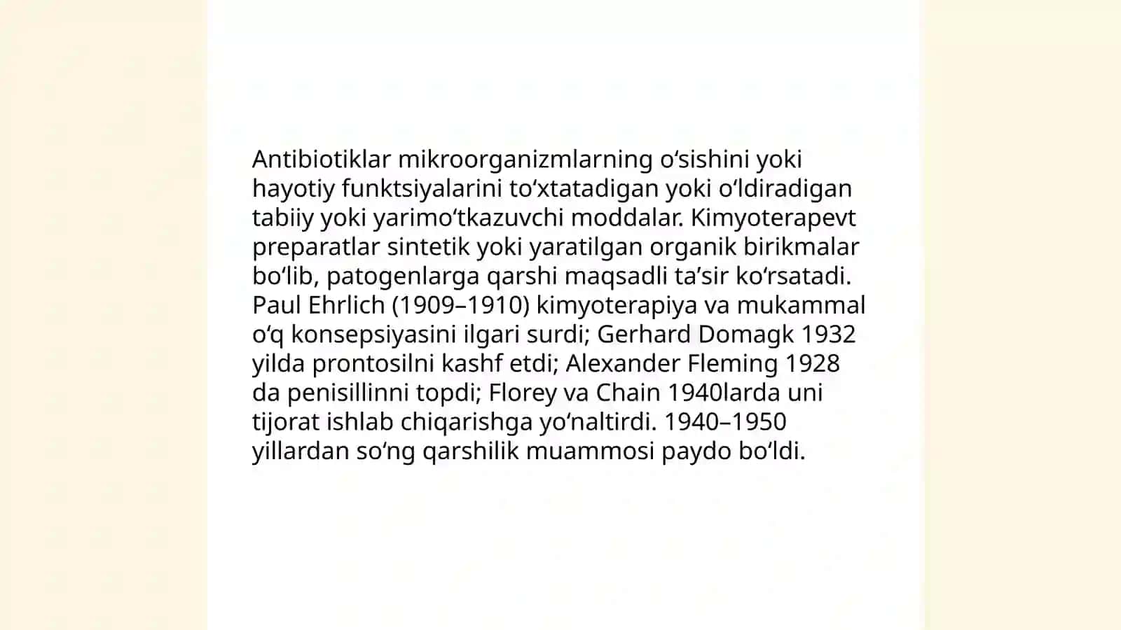 Antibiotiklar va kimyoterapevt preparadlar 3
