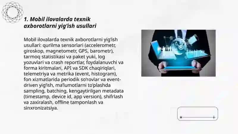 Mobil ilovalarda texnik axborotlarni yig‘ish usullari 3