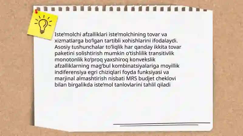 Iste’molchi afzalligi va foyda funksiyasi 3