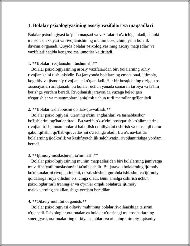 BOLALAR PSIXOLOGIYASINING VAZIFALARI 3