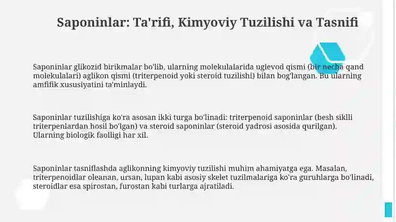 Saponinlar va Dorivor O'simliklar 3
