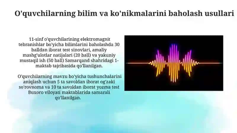 elektromagnittebranishlar mavzusinio'qitishmetodikasi 3