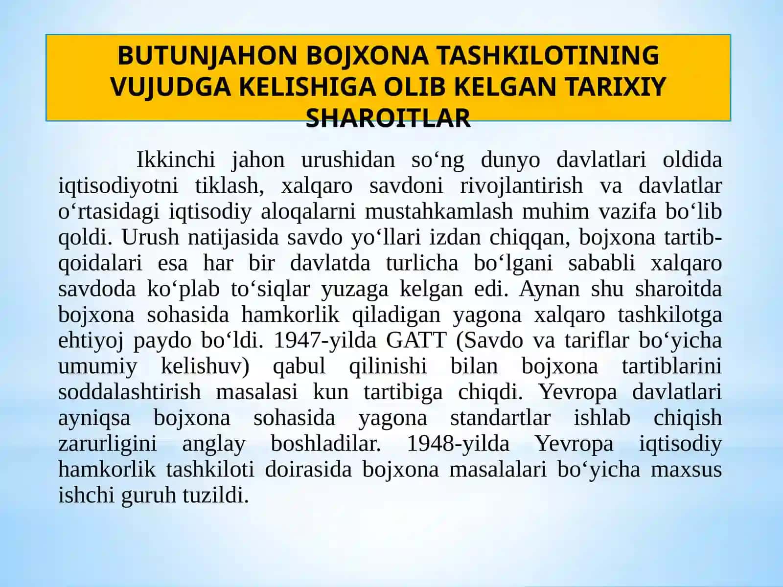 BUTUNJAXON BOJXONA TASHKILOTINING TASHKIL ETILISH TARIXI 3