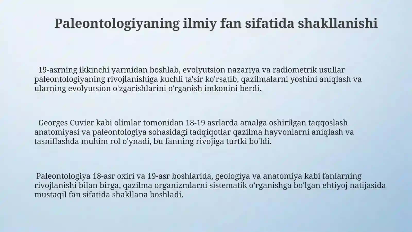 Paleontologiya fanining shakllanishi 3